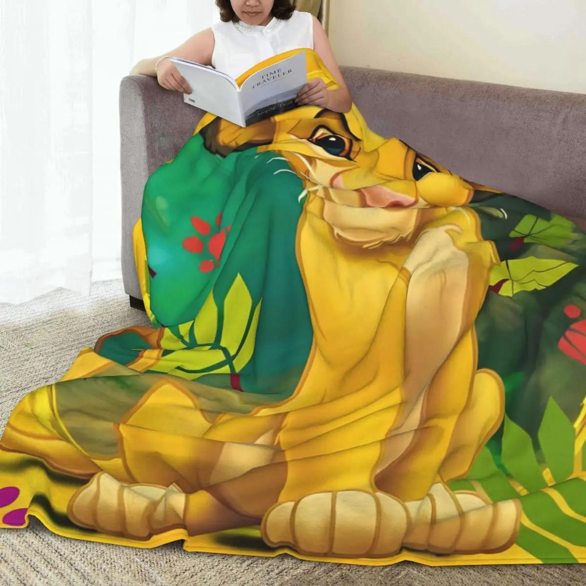 Симба Король Лев теплое мягкое одеяло американский анимированный фильм пикник