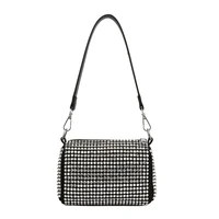new bright diamond chain womens shoulder bag horizontal square large capacity crossbody bag korean style fashionable handbag