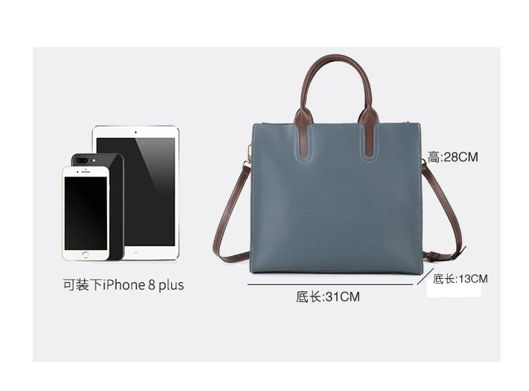 2023 new crossbody single shoulder large capacity handbag female leather commuter girls senior sense of cowhide tote bag