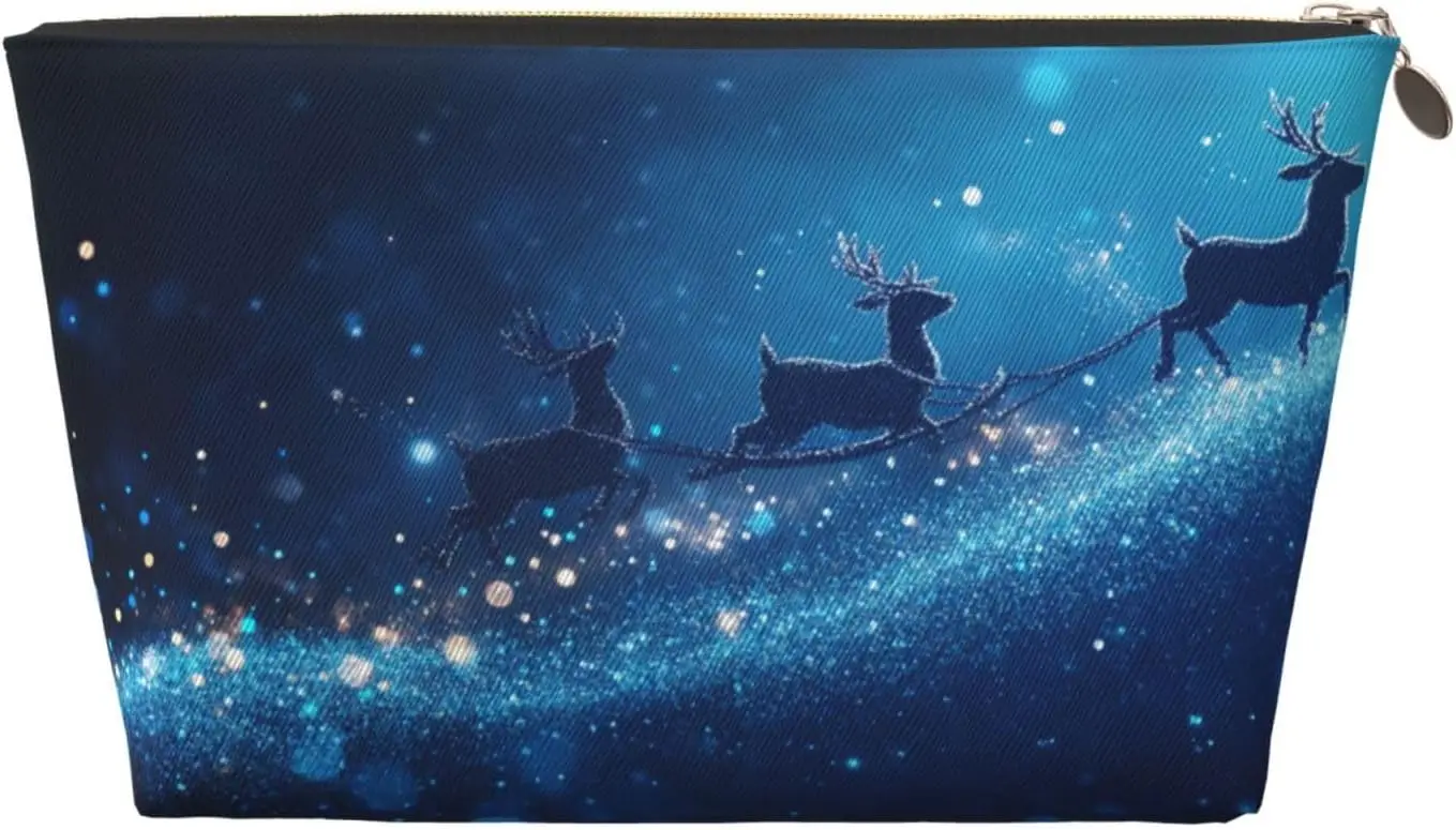Косметичка Рождественский синий олень звезда косметичка дорожный органайзер