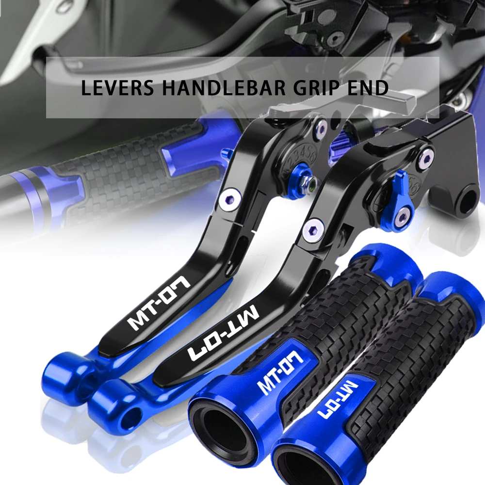 

7/8" 22mm Handle Grips MT 07 2019 2018 2017 2016 2015 Brake Clutch Pump Lever Adjustable Foldable CNC For YAMAHA MT07 2014-2020