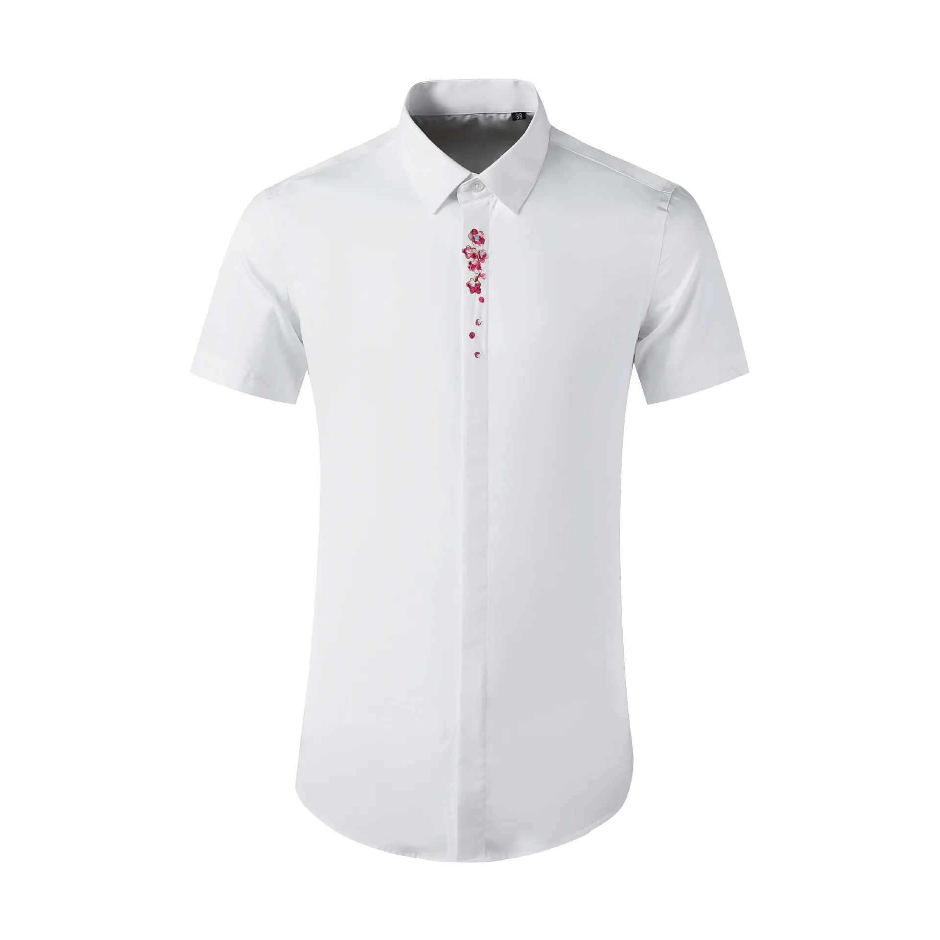 

Рубашка мужская стрейчевая с длинным рукавом, роскошная спортивная одежда с ювелирными украшениями