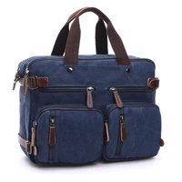 scione men canvas bag leather briefcase travel suitcase messenger shoulder tote back handbag large casual business laptop pocket