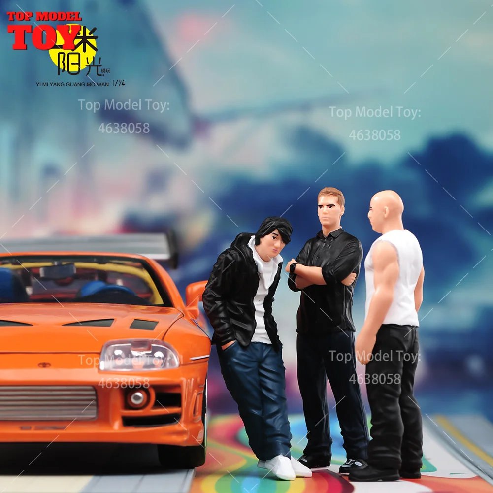 Окрашенные миниатюры 1/24 Paul Walker Dom Gal Gadot мужская сцена фигурка ношение лица модель