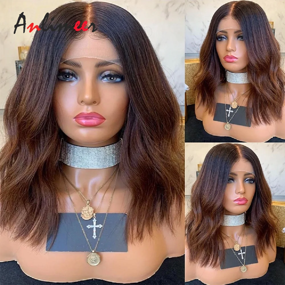 

1BT30 Glueless Wig Ombre Black Root to Auburn Wig for Black Women Silk Base Wig Pre Plucked Bleached Knots Lace Front Wig