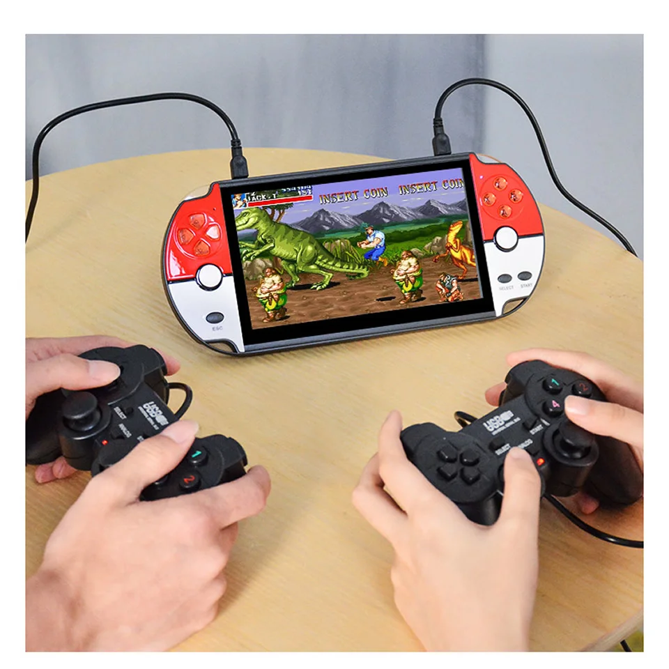 2021 Video Game 7.1 Inch LCD Double Rocker Portable Handheld Retro Game Console Video MP4 Player TF Card For GBA/NES 3000 Games