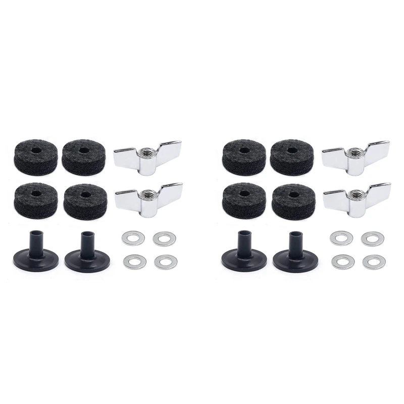 

2X Drum Accessories Kit: Cymbal Felts, Cymbal Sleeves, Wing Nuts