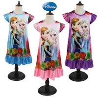 disney frozen anna elsa new summer girls princess nightgowns dress kids baby short sleeve nightdress children pajamas clothes