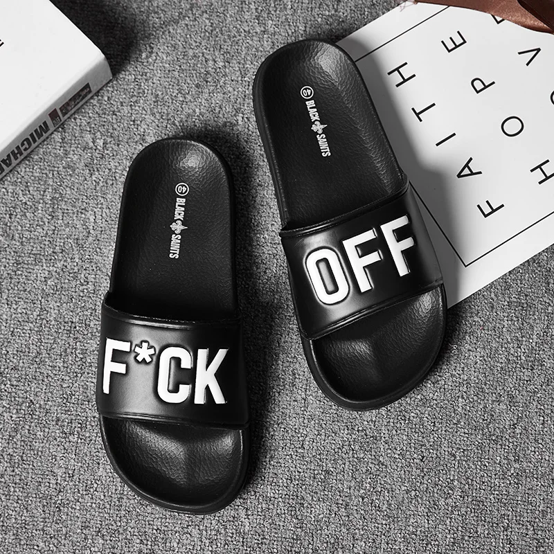 

Fashion Outdoor Non-slip One Line Slippers Outdoor Men's Beach Shoes Home Comfortable Bathroom Slippers