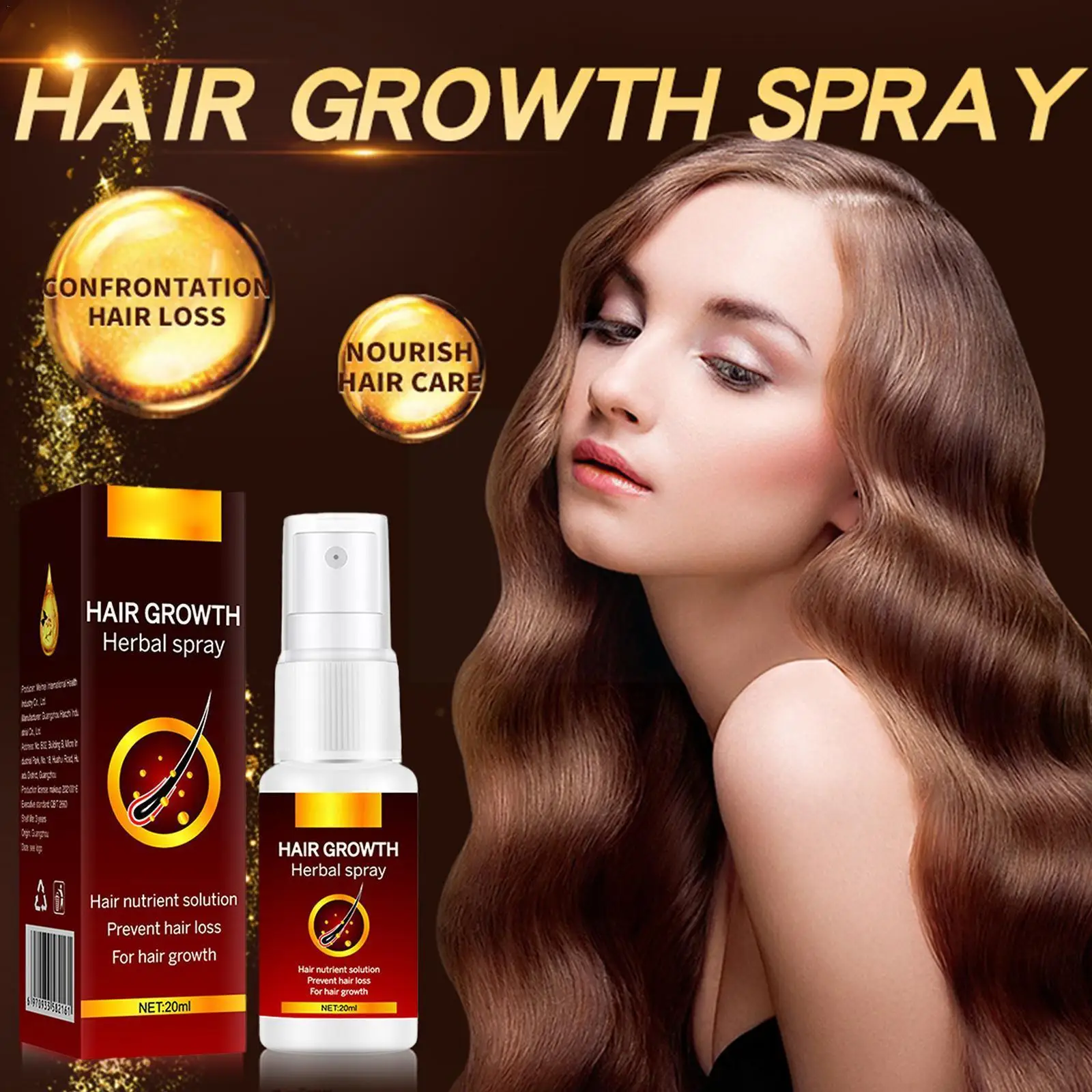 

20ml Ginger Hair Growth Serum Spray Fast Hair Growth Hair Loss Hair Follicle Liquid Scalp Hair Care Beauty Anti Treatment F8R3