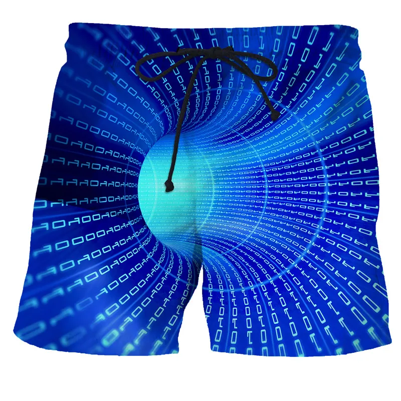 

Summer New 3D Men's Shorts Geometric Pattern Pool Men's Trousers Funny Lingerie Agent Hot Fashion Beach Shorts Men's Trousers