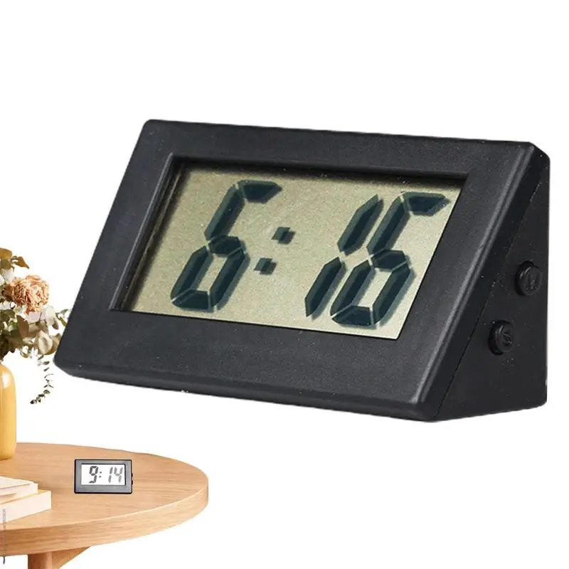 Silent Countdown Clock For Car Liquid Crystal Car Clock Digital Button Battery Mini Automotive Watch For Home