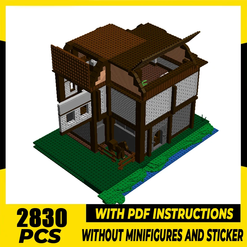 Средневековая модель замка Moc строительный блок модульный старый стиль Tudor дома