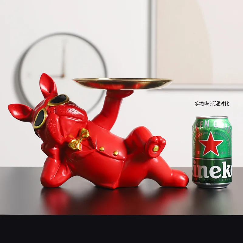 

Creative European Color Sunglasses Dog Decoration Tray Animal Ornaments Living Room Porch Bedroom Study Decoration Crafts