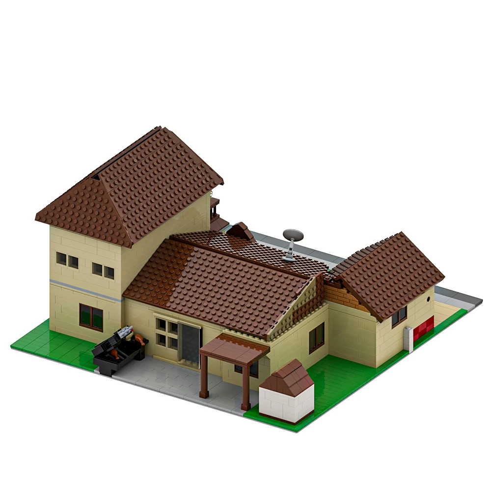 Фото Модульные строительные блоки MOC Smith Residence, рифленые анимированные городские пригородные апартаменты, вилла, дом, дизайн, кирпичная игрушка в подарок №5