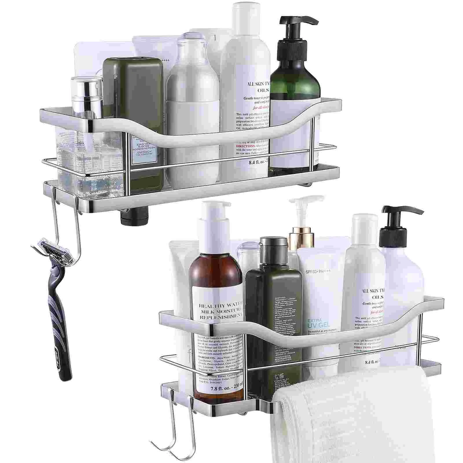 

2PCS Bathroom Storage Shelf Wall Mounted Rack Organizer Storage Rack