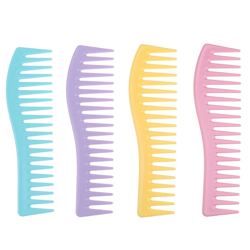 

1PCS Wide Tooth Comb Plastic Comb Tangling Device Curling Hair Salon Hairdressing Comb Massage Curling Device