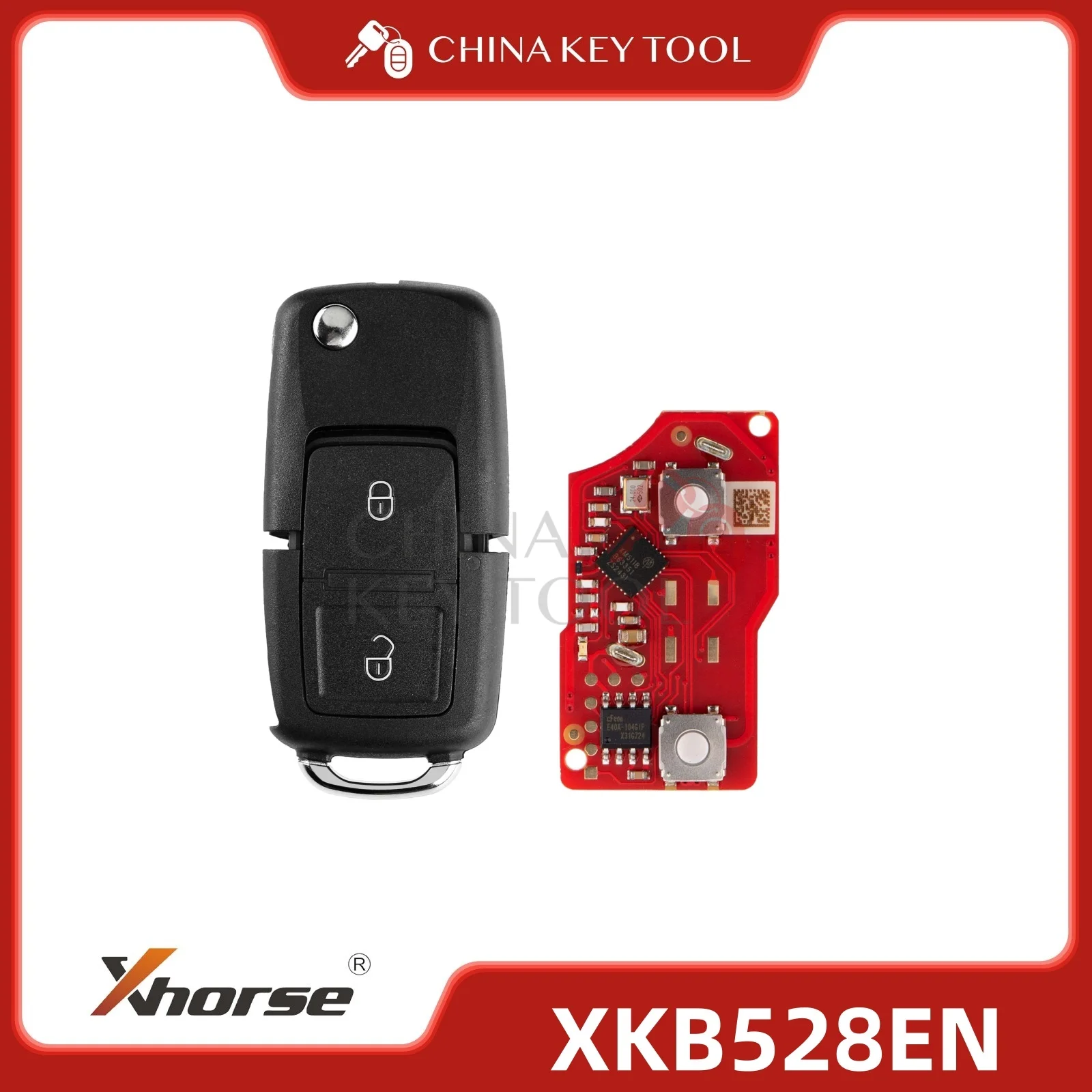 

Xhorse 2-го поколения проводной пульт дистанционного управления B5 Style 2 кнопки XKB528EN глобальная версия