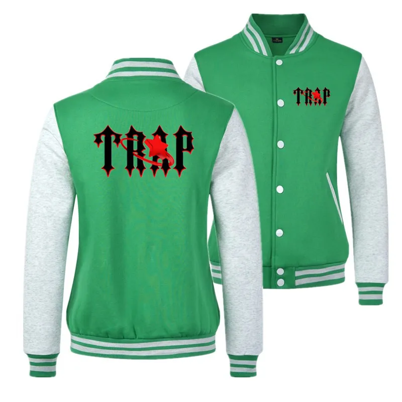 

Autumn Winter Hot-Selling Men Baseball Jacket Big Pockets and Leather Sleeves Casual Sports Stand-up Collar Jacket Coat Clothing