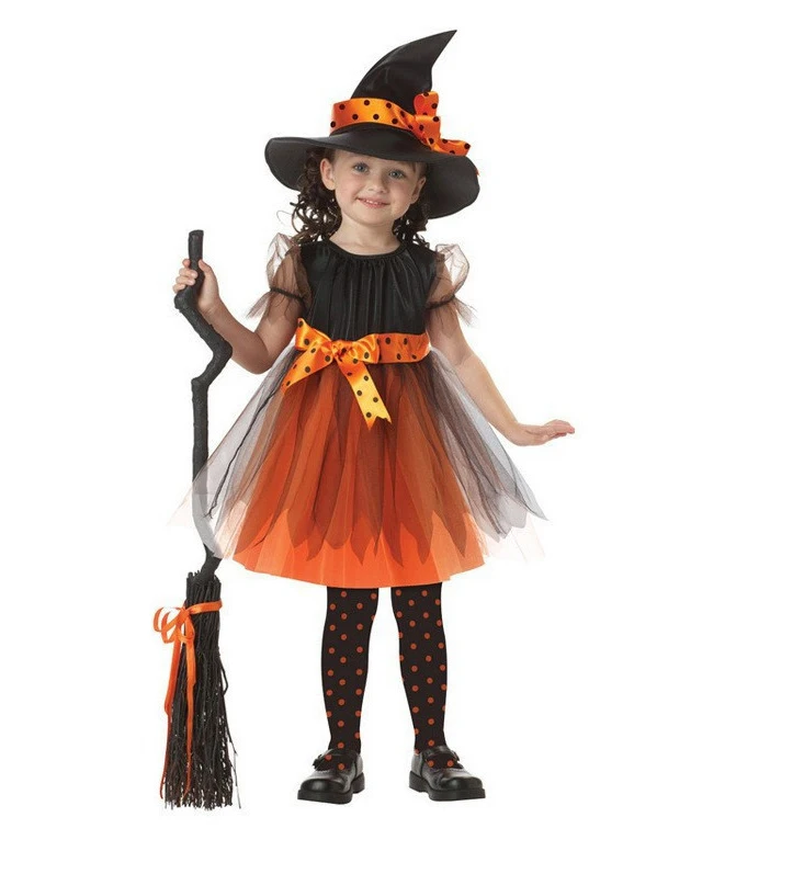 Детский карнавальный костюм на Хэллоуин 2024 средневековая ведьма одежда для