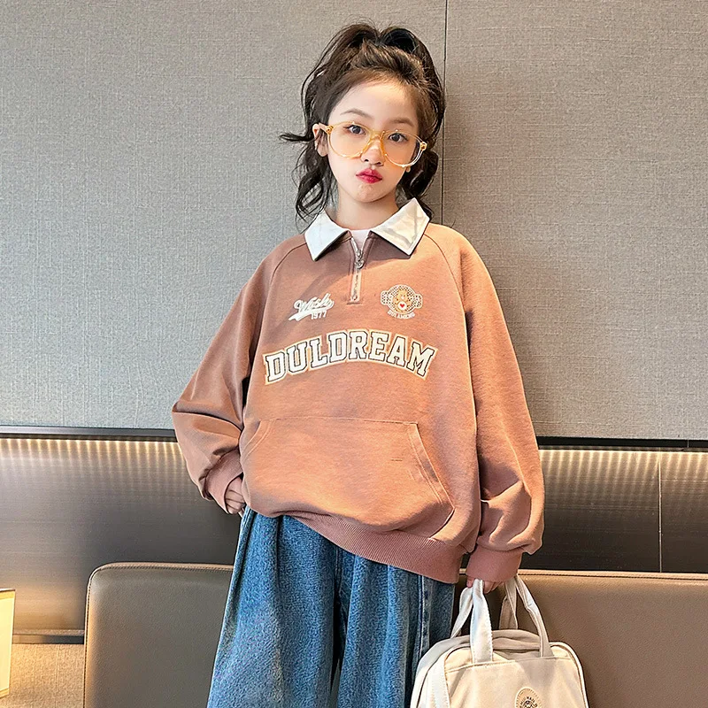 

Свитшот детский в стиле оверсайз, корейский топ с надписью для девочек 14 лет, одежда для подростков, 13, весна 10