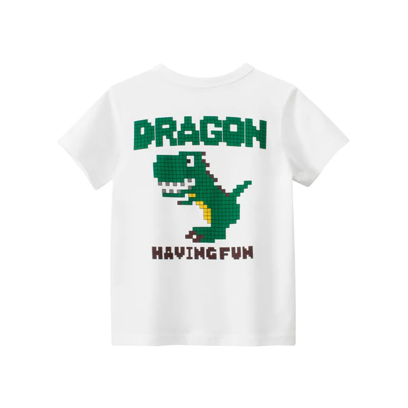 

Женская летняя футболка с принтом динозавра для мальчиков, хлопковая Футболка для малышей, одежда для маленьких мальчиков, футболка с коротким рукавом для младенцев, детская одежда