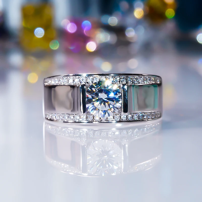 

Классическое кольцо для мужчин, серебро 925 пробы с платиновым покрытием