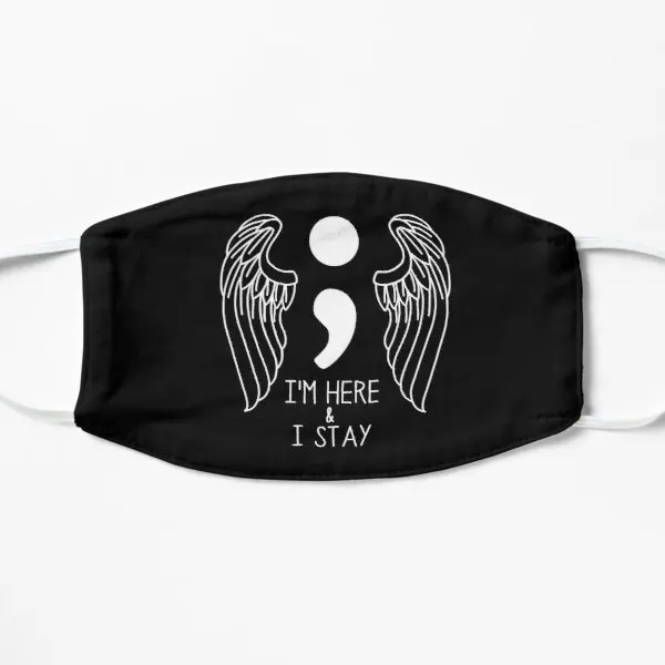 

I Am Here I Stay Flat Printing Face Mask Unisex Haze Health Cartoon Cosplay Windproof Washable Anti Dust Protective Cotton