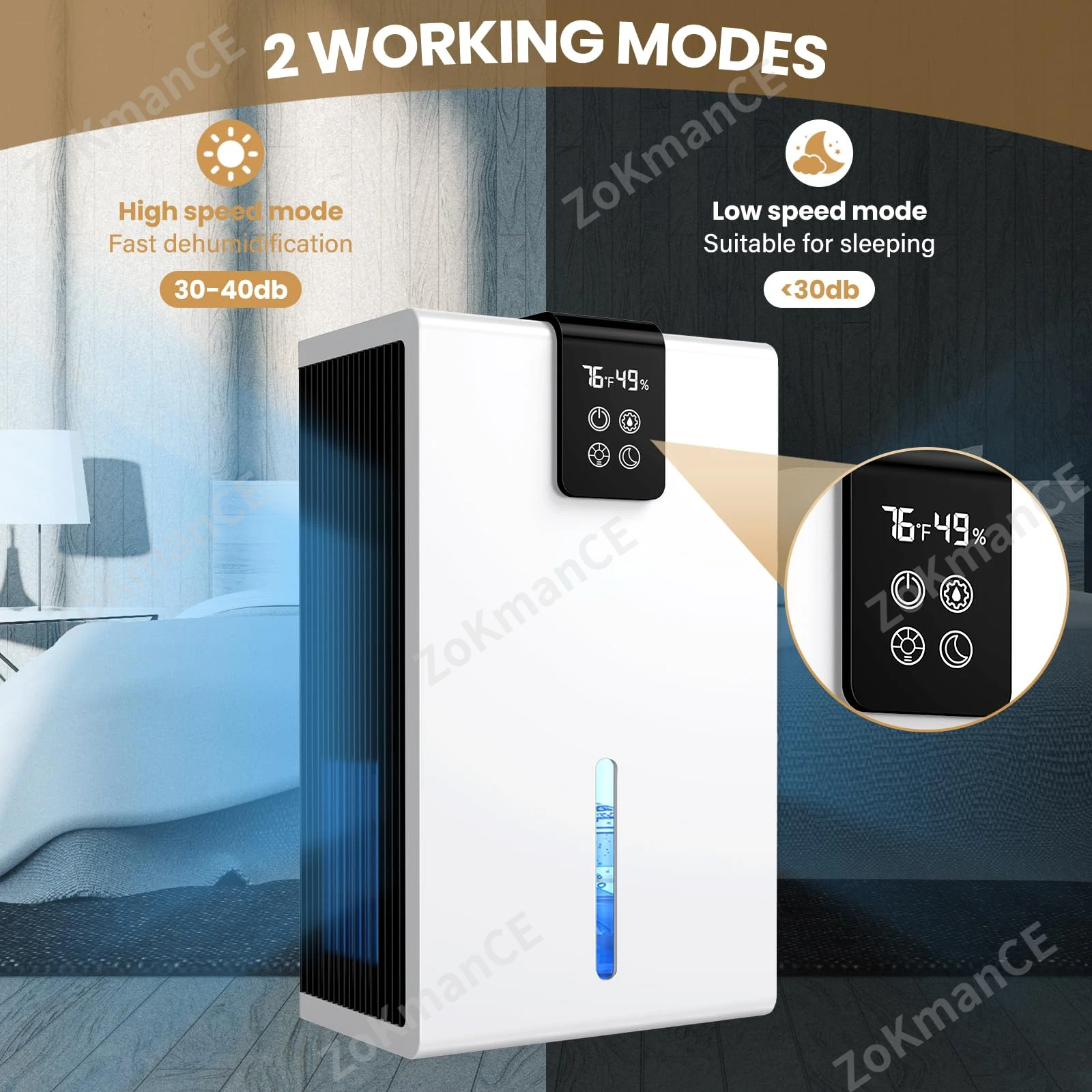 Осушители для дома 118 унций 980 кв. футов с мониторингом влажности осушители