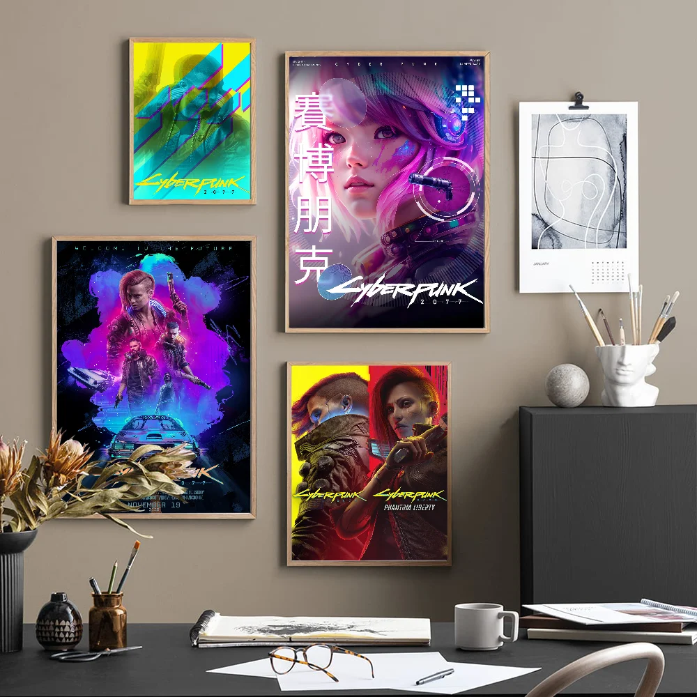 1 шт. C-Cyber 2-0-7-7 PUNK винтажные постеры липкие белые бумажные принты плакаты