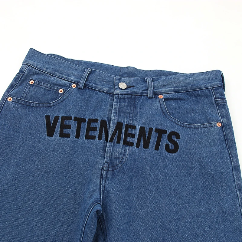 2022 Spring Summer VETEMENTS Brand Men's Straight Lightweight Jeans High Quality Business Casual High Waist Thin Jeans