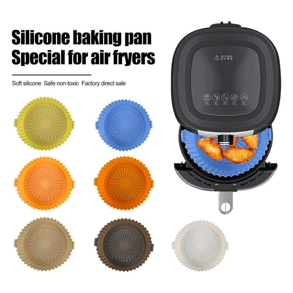 

1pc Air Fryer Silicone Pot Oven Deep Fryer Baske Pan Baking Pad Airfryer Accessories Kitchen Baking Tool -40℃~240℃