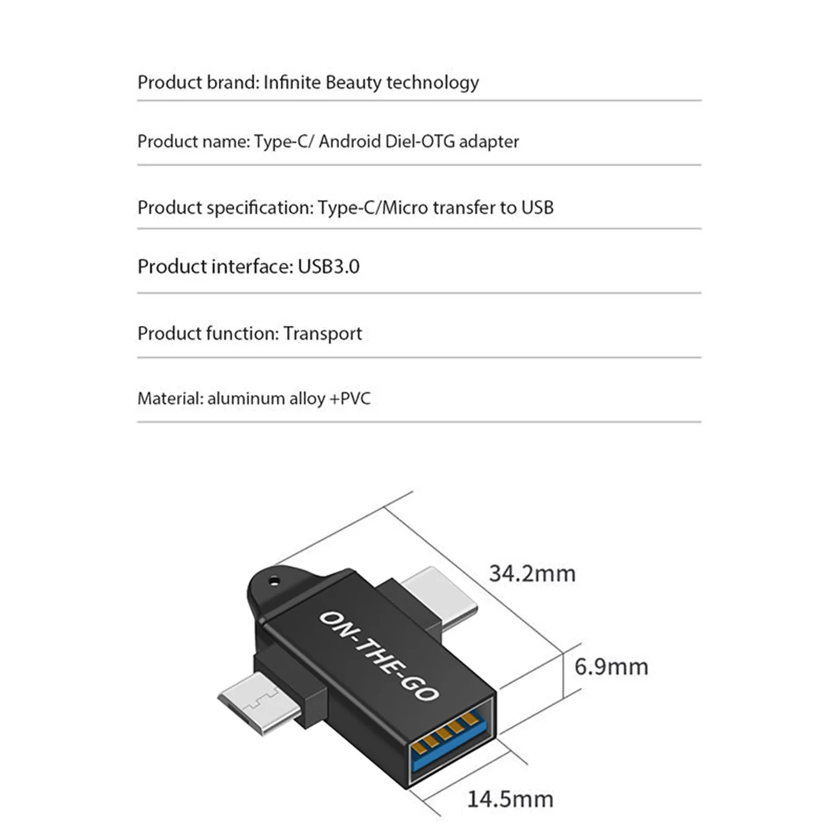 Конвертер USB C в 3.0 OTG Адаптер Micro-OTG типа 2 1