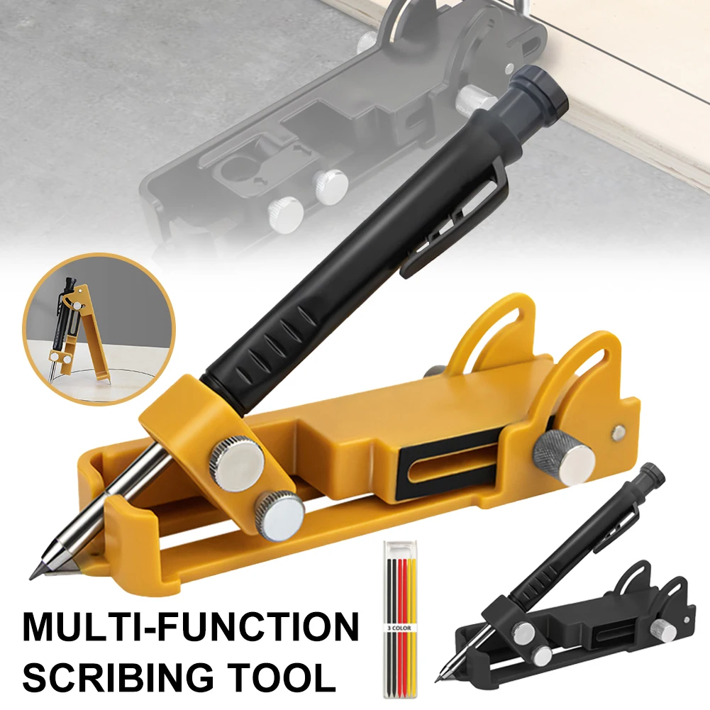 

Multi-function Scribing Tool Construction Pencil Scribe Tool with Deep Hole Pencil DIY Woodworking Gauge Scriber Measuring Tool