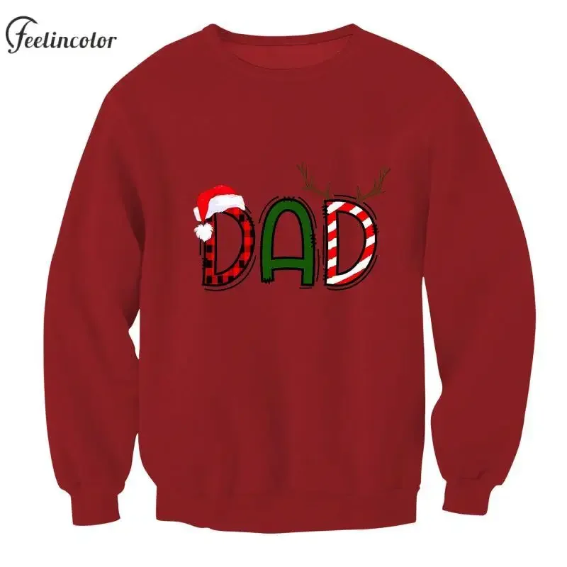 Толстовки с рисунком Санта-Клауса для пары рождественский пуловер 3D принтом лося