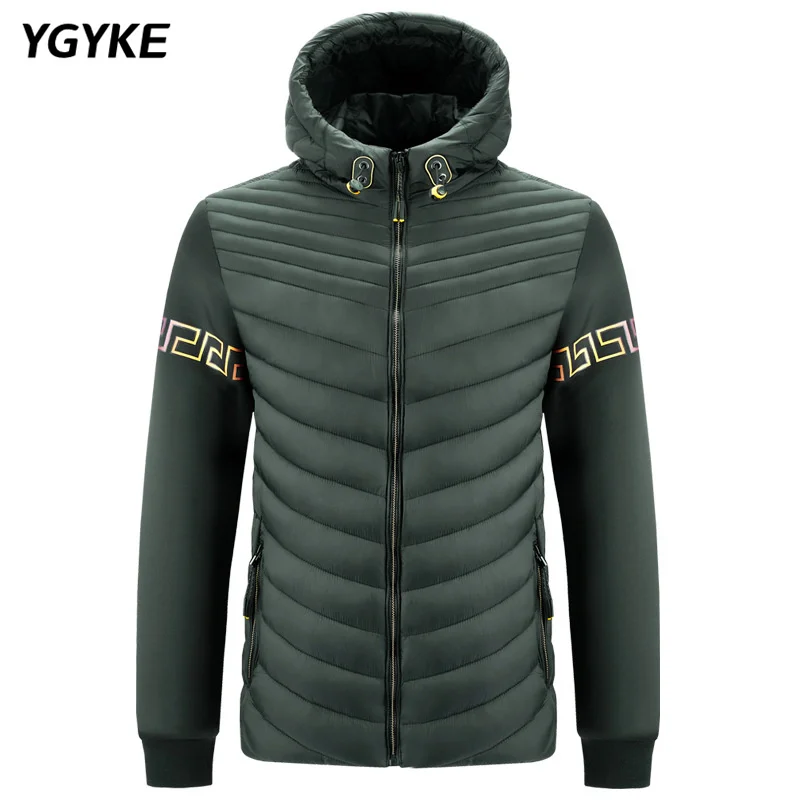 2022 New Men's Winter Parka Fashion Simple Solid Color Hooded Cotton Clothes Casual Warm Zipper Jacket Outer Top Jacket
