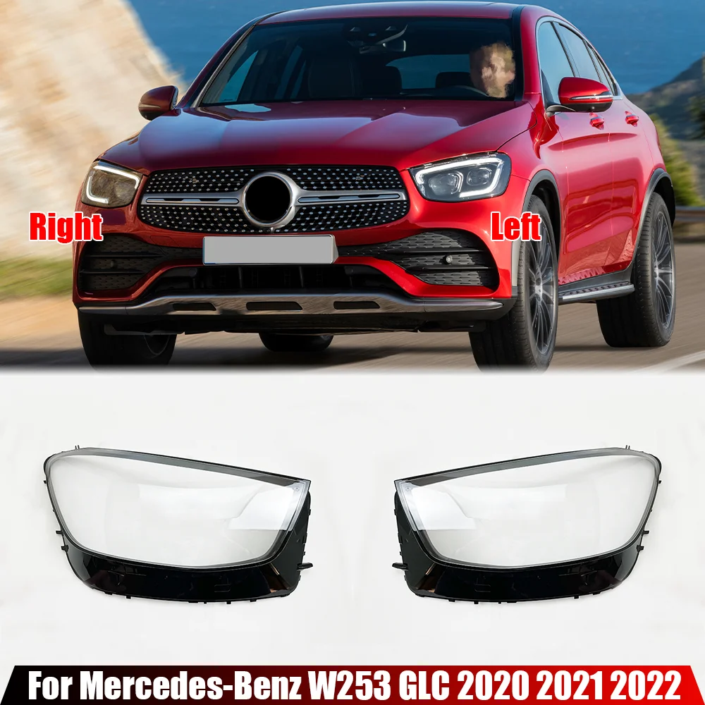 

For 2020 2021 2022 W253 GLC200 GLC260 GLC300 Headlight Lens Cover Transparent Lamp Shade Headlamp Shell