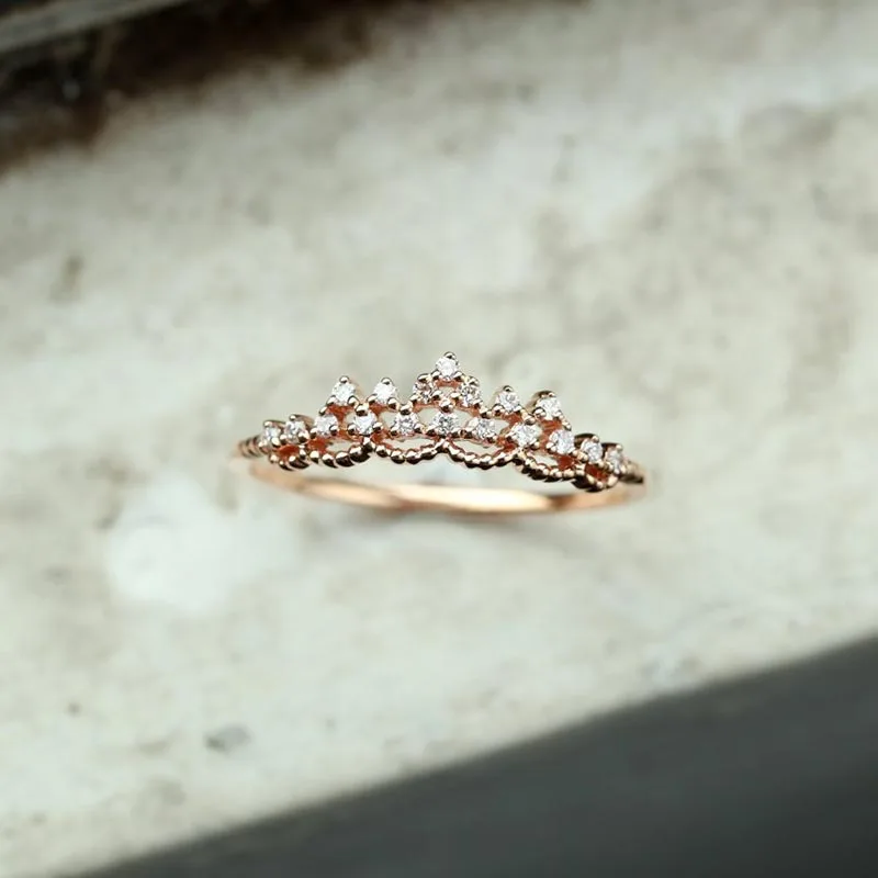 Кольцо из серебра 925 пробы с розовым золотом кольцо короной ювелирные изделия
