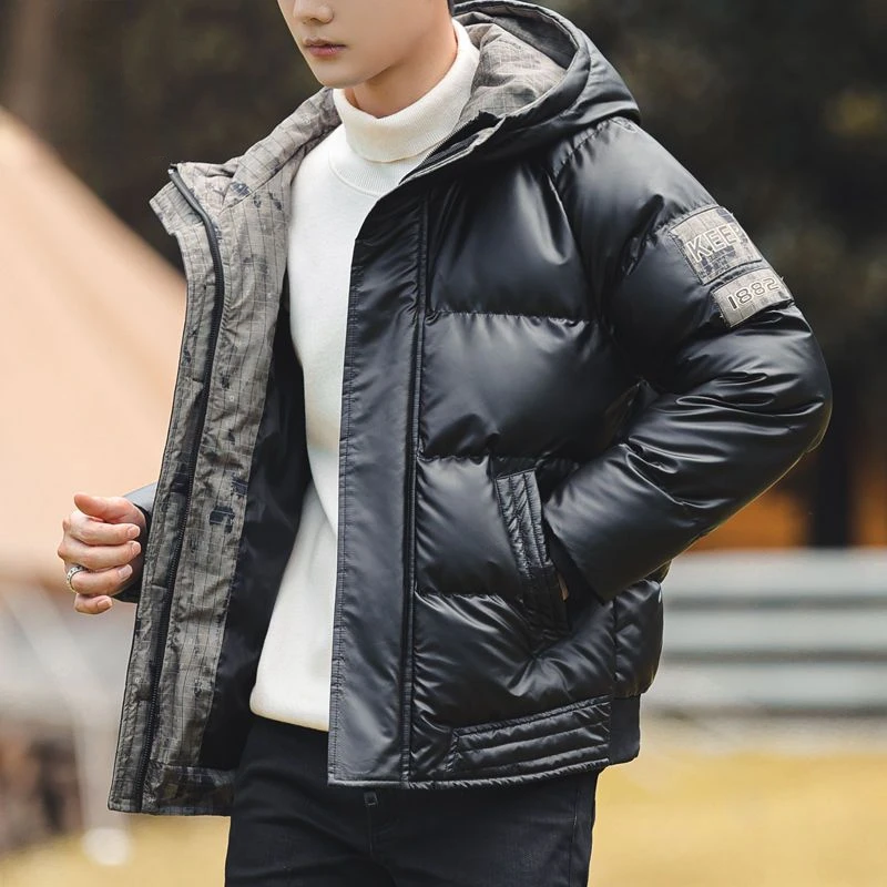 Men's Cold Jacket Coats for Men Winter Parkas for Men Parka New Loose Thickened Warm Shiny Cotton Coat