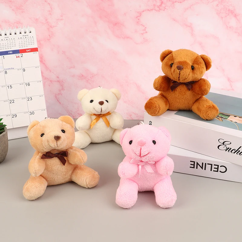 

10CM Cute Teddy Bears Plush Toy Soft Stuffed Animals Bear Doll Car Keychain Pendant Bag Decor Kid Gift