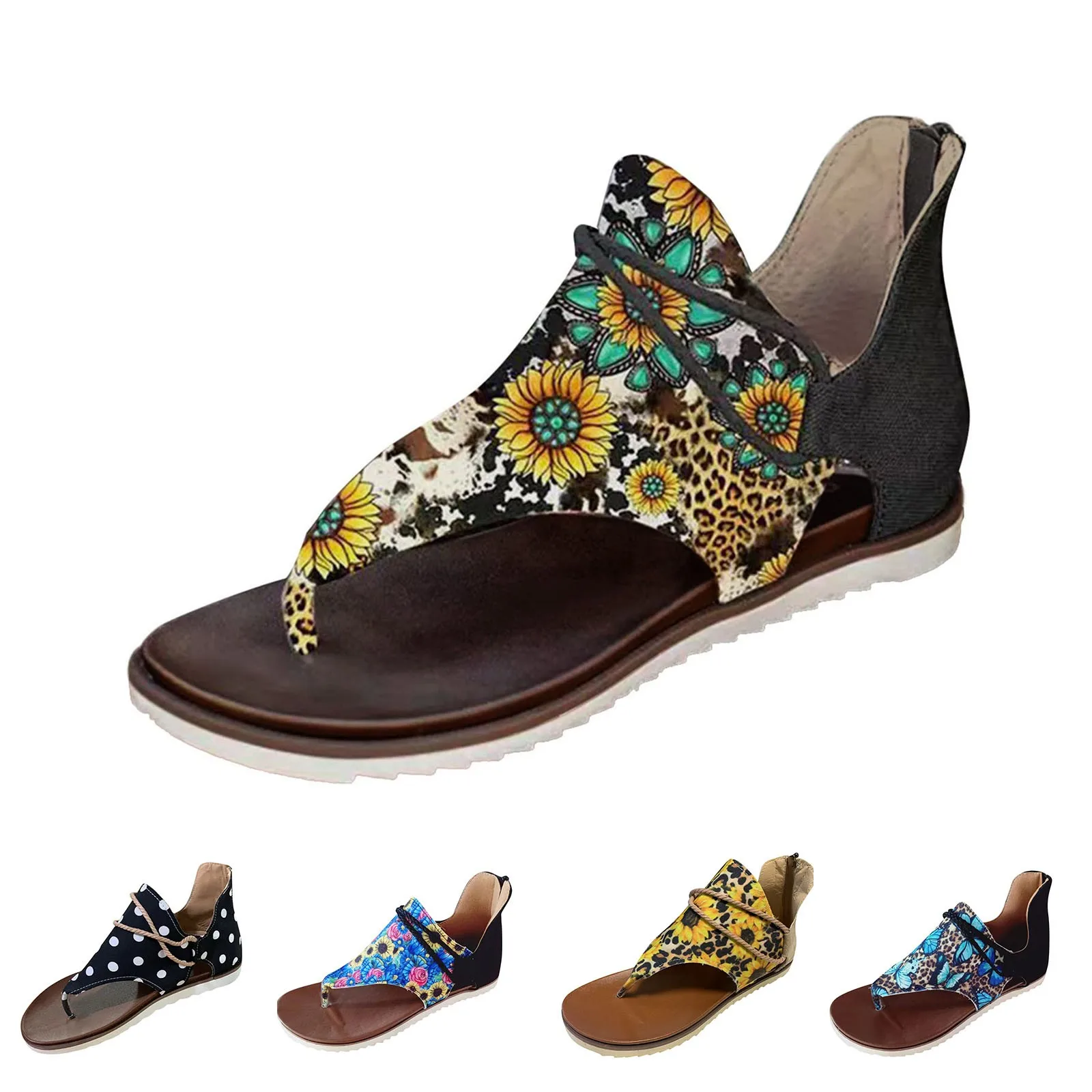 Женские сандалии Повседневные Удобные с открытым носком шлепанцы на плоской