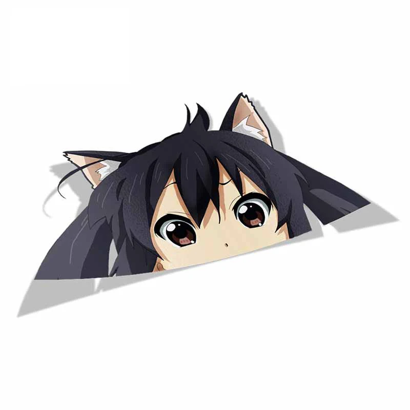 

For Azusa Nakano K-on Peeker Peek Anime Vinyl JDM Car Stickers Window Trunk Laptop Decal Car Accessories 13cm X 7.9cm