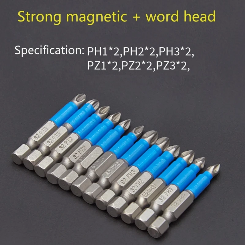 Набор из 12 электрических отверток PH1 PH2 PZ1 PZ2 PZ3 ударная сильная магнитная пакетная