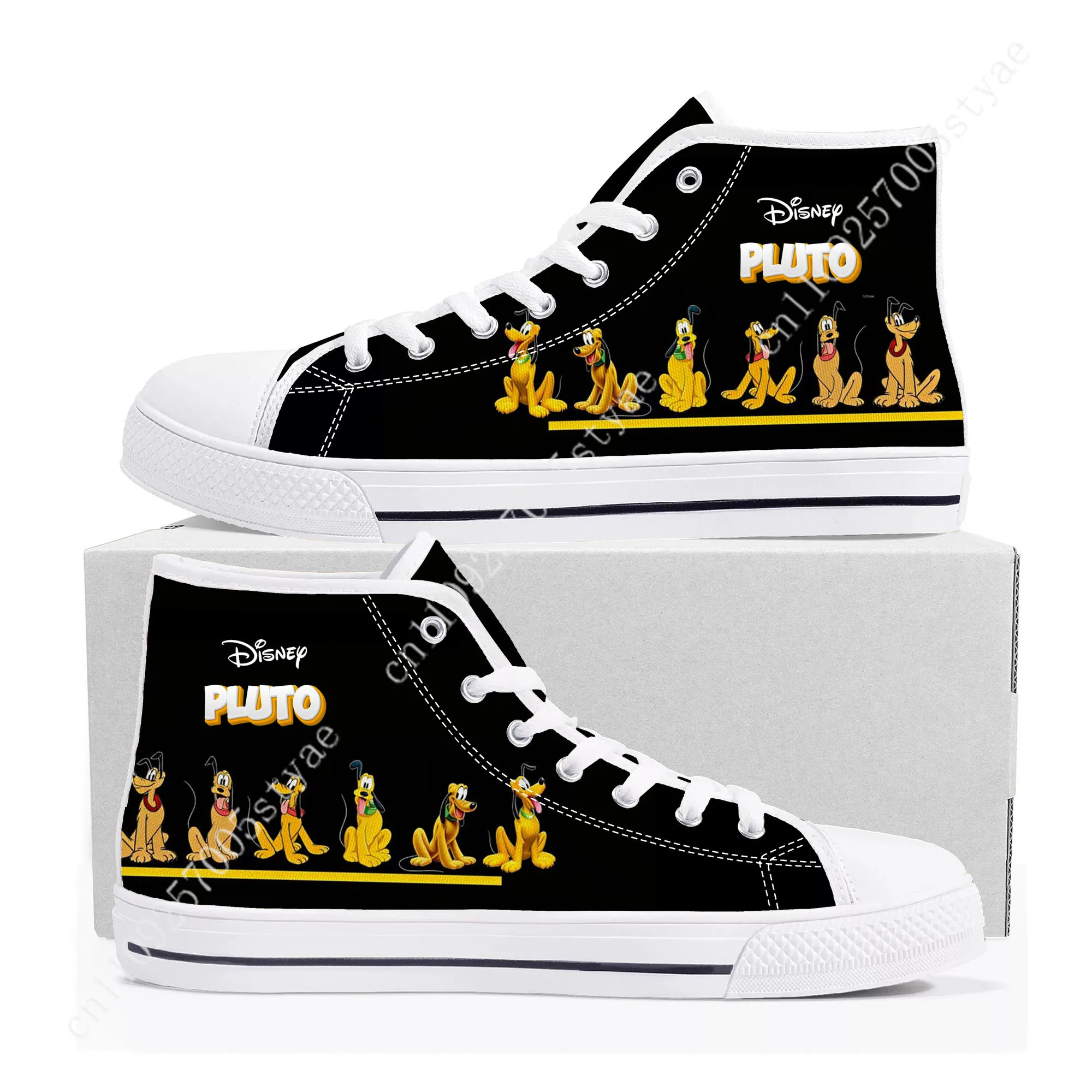Фото Кроссовки Disney Pluto High Top для мужчин и женщин, легкие повседневные кеды из канваса №3