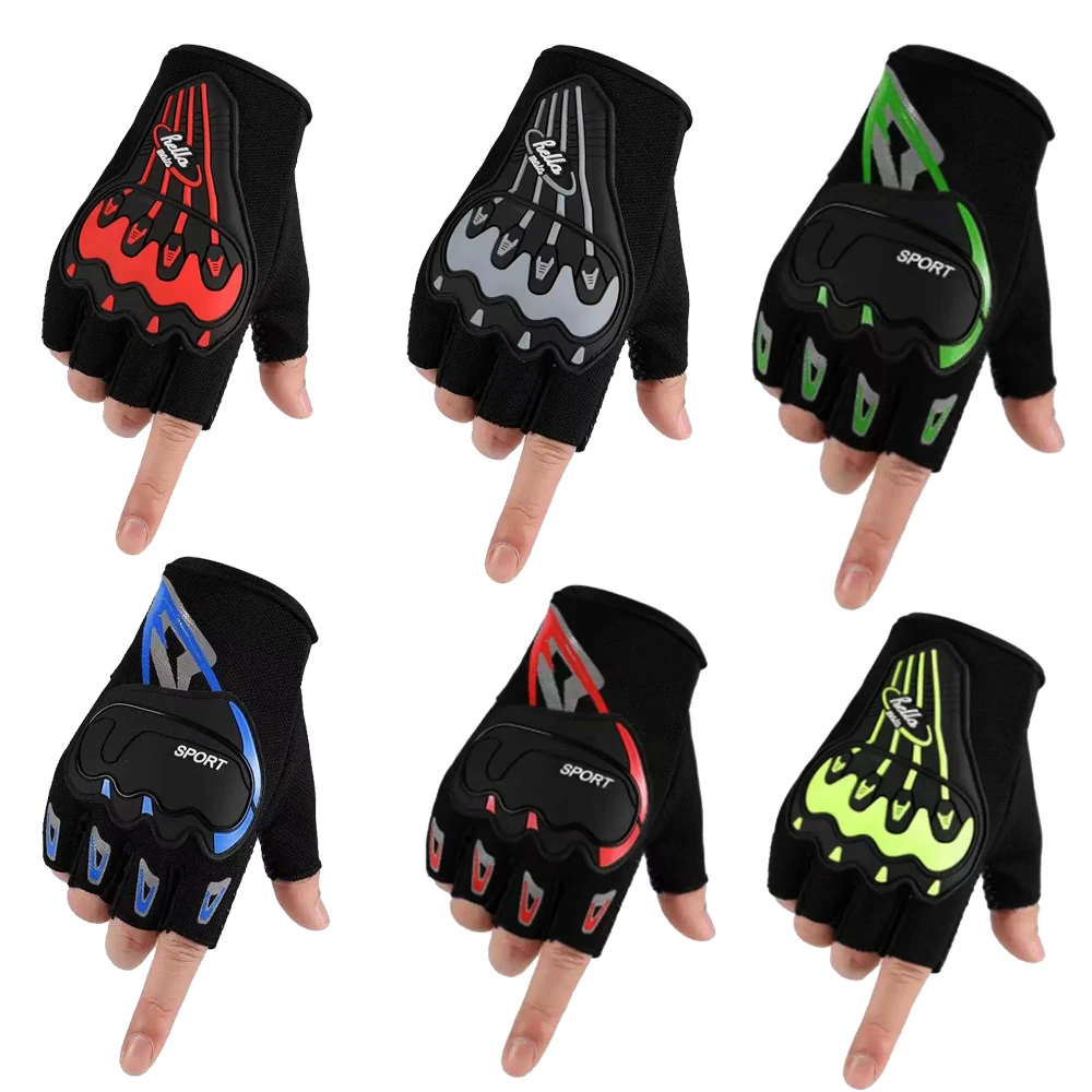

Motorcycle Slip Shock Breathable Fishing Hiking Gel Cycling Half Finger Gloves Men Women Outdoor Sports