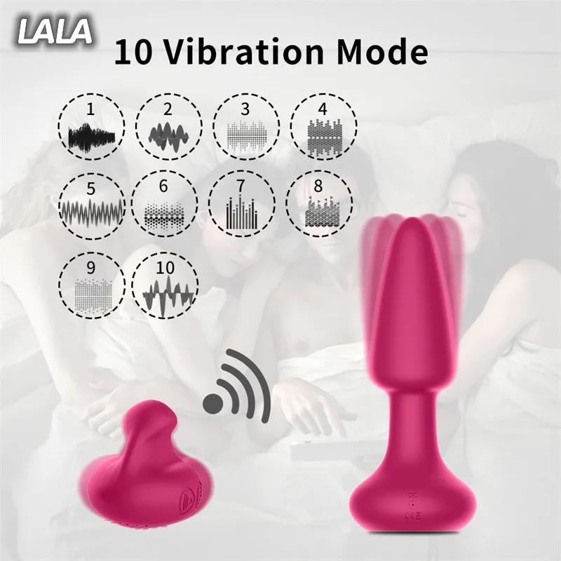 Backyard Vibrating Massager Remote Control Anal Plug 360° Bead Rotating Electric Massage Stick Prostate Wear For Men And Women