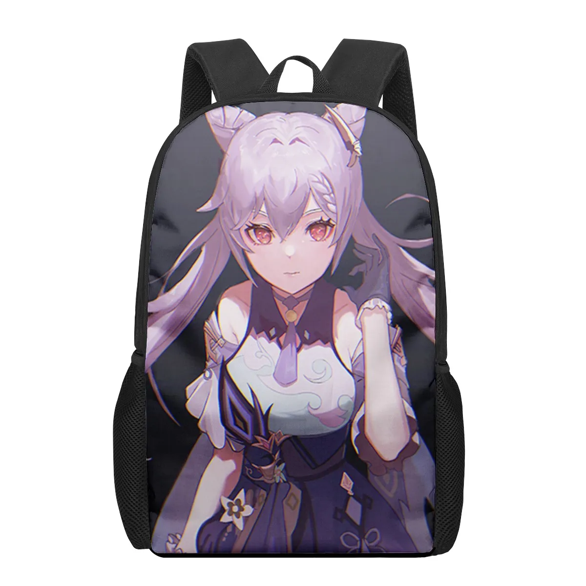 Genshin Impact Keqing 3D Pattern School Bag for Children Girls Boys Casual Book Bags Kids Backpack Boys Girls Schoolbags Bagpack