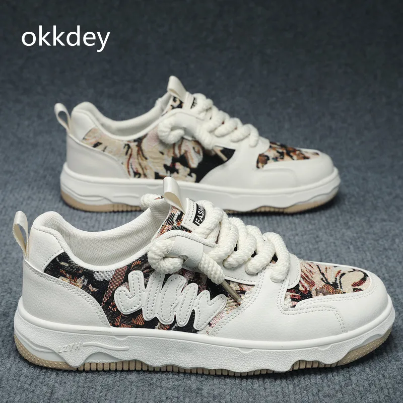 

Men's Casual Shoes Wear-Resistant Fashion Breathable Trendy All-match Comfortable Outdoor Platform Round Toe Shoes Spring Main