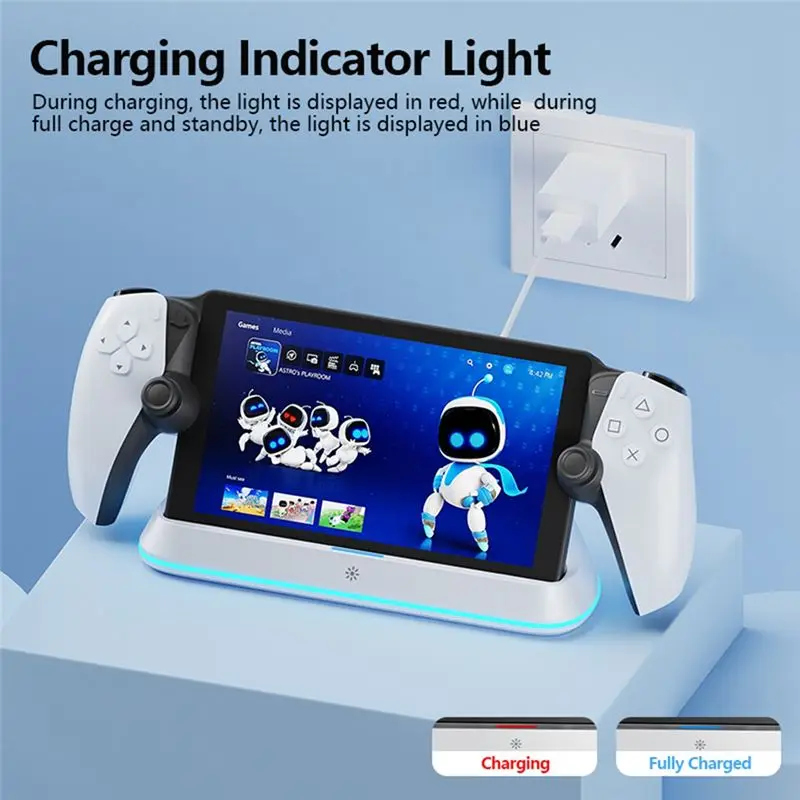 Зарядная док-станция HONCAM для Playstation Portal с 7 режимами RGB-подсветки, подставка для зарядки игровой консоли с тройной защитой (art.: 3920dbaffd255) - 3920dbaffd255