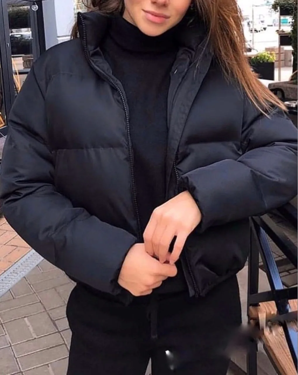 2022 Fashion coat, solid color, standard collar, oversized short jacket, winter and autumn women's down jacket
